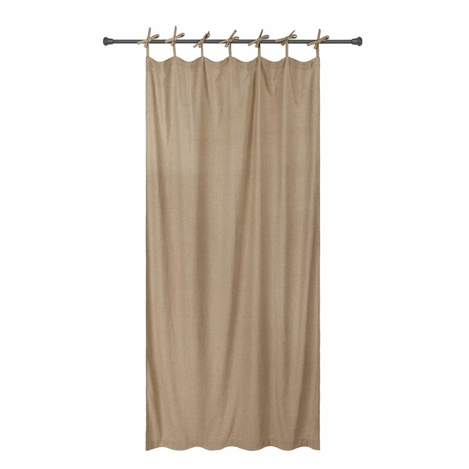 Tenda Seleneia Tenda beige in cotone con lacci per bastone, decorazione semplice per finestra
