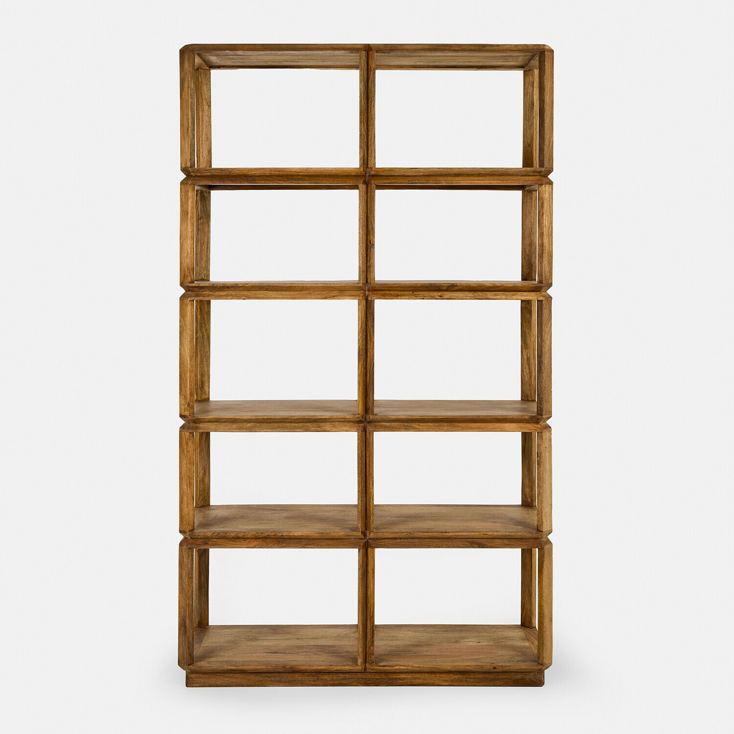 Scaffale Inverly Libreria in legno marrone naturale con sei scomparti per conservare e decorare
