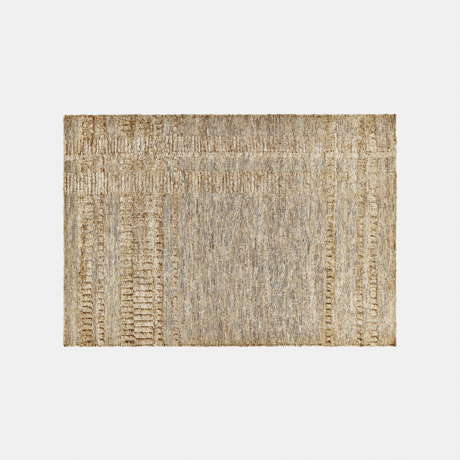 Tappeto Lorianza Tappeto beige in fibre naturali con motivo strutturato, ideale per interni moderni