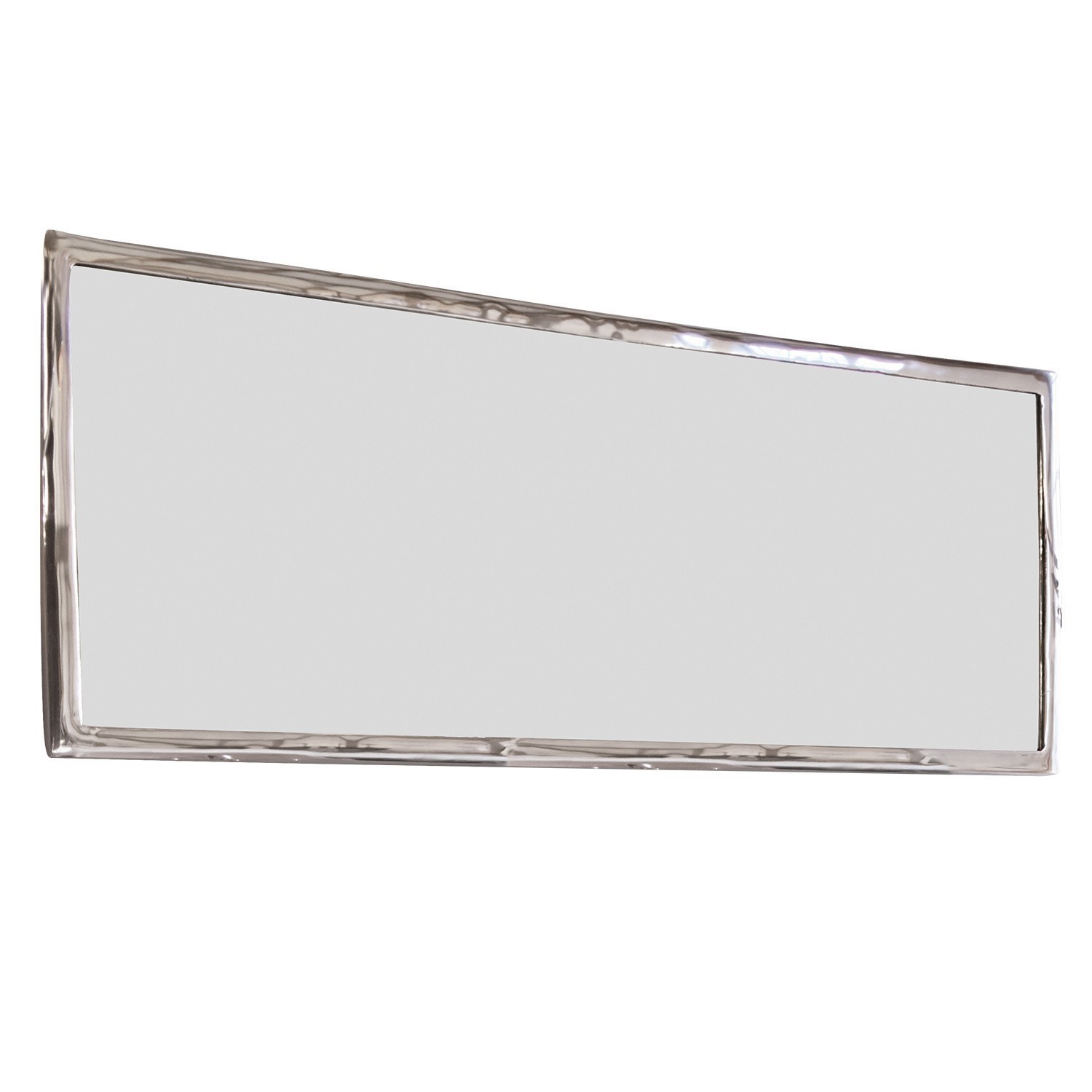 Specchio Kaplin Specchio rettangolare con cornice metallica argento per arredamento moderno