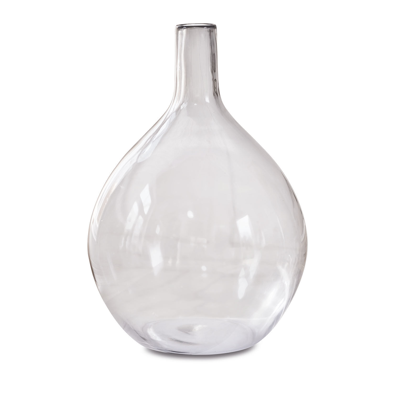 Vaso Argonne Vaso in vetro trasparente dalla forma arrotondata per decorazioni d'interni