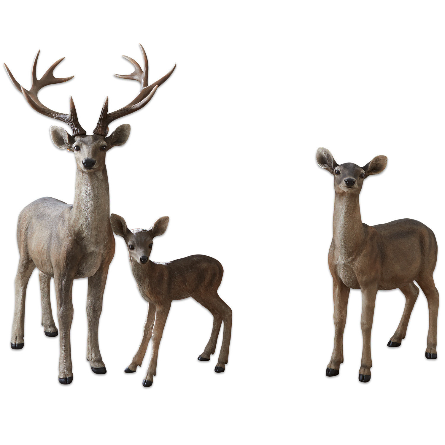 marrone antico Figure di cervo, capriolo e cerbiatto in bronzo antico per decorazioni interne ed esterne