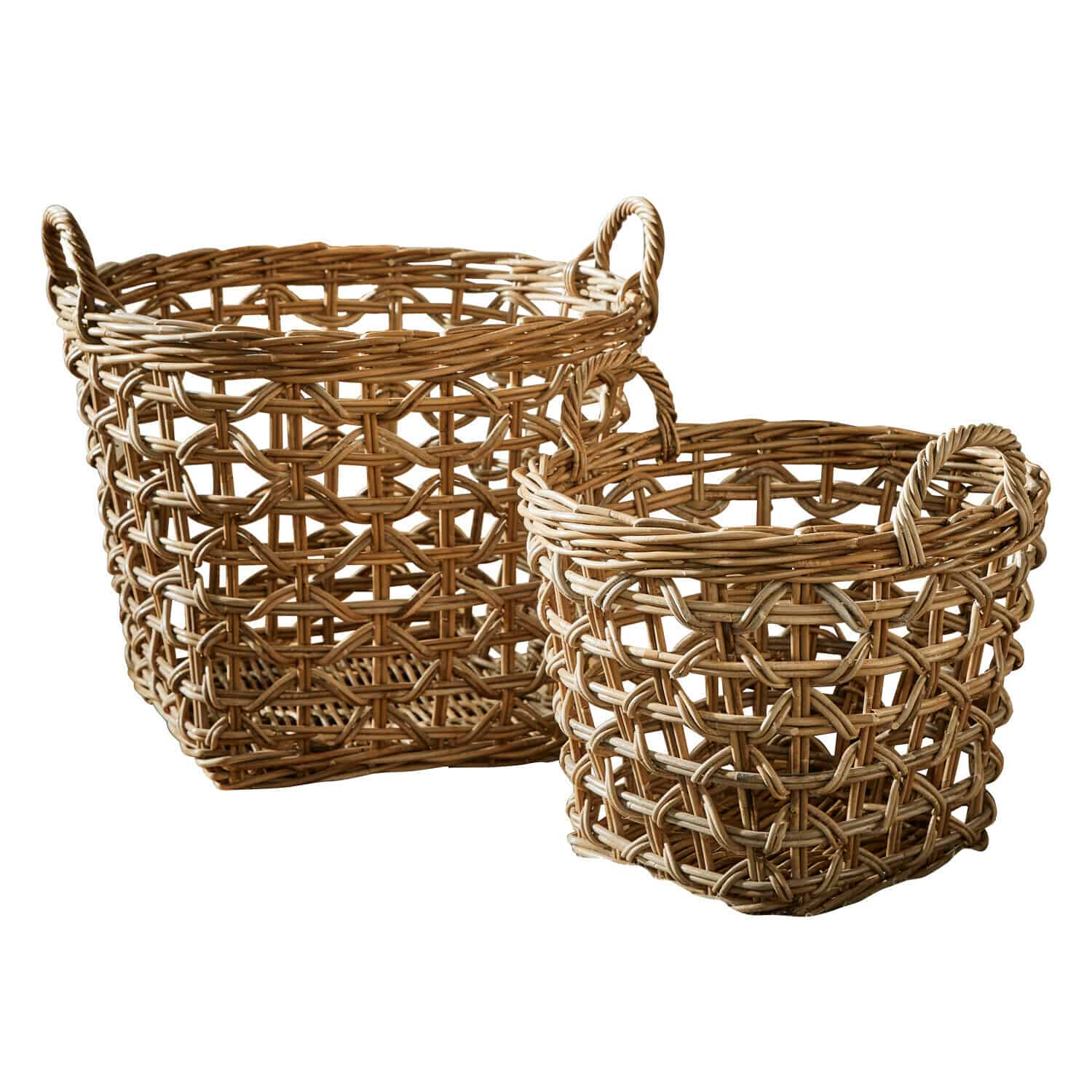 Coppia di cesti Qivoran Set di due cesti in vimini naturale per conservare e decorare gli ambienti domestici