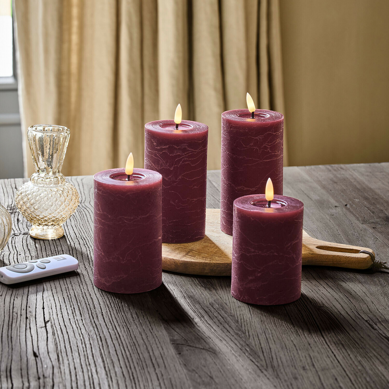 Set di 4 candele cilindriche a LED Ljusvik