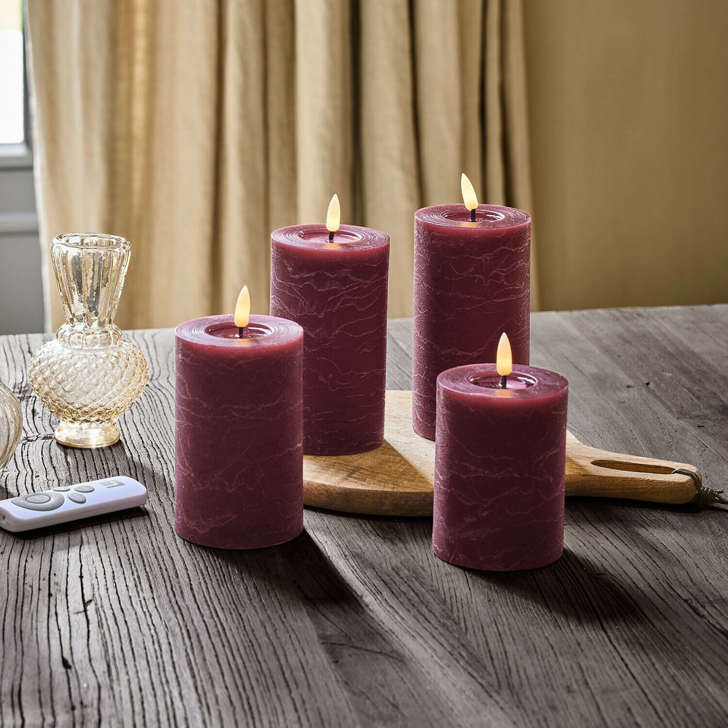 Set di 4 candele cilindriche a LED Ljusvik