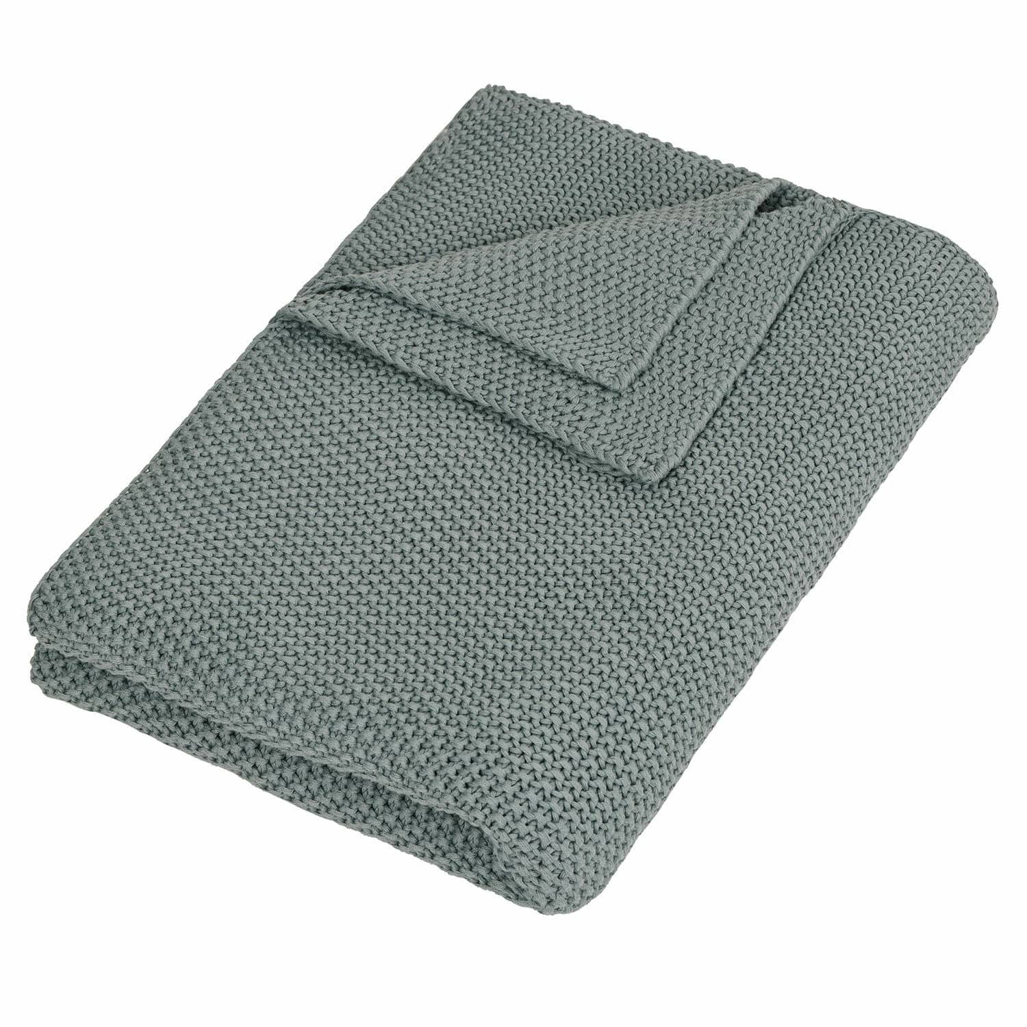Coperta Ancy Coperta grigia morbida con maglia spessa, ideale per decorare e riscaldare la casa