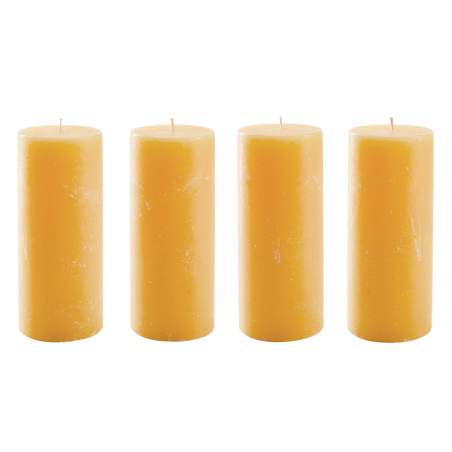 giallo Set di 4 candele gialle in cera, decorazione per interni, candele decorative per casa