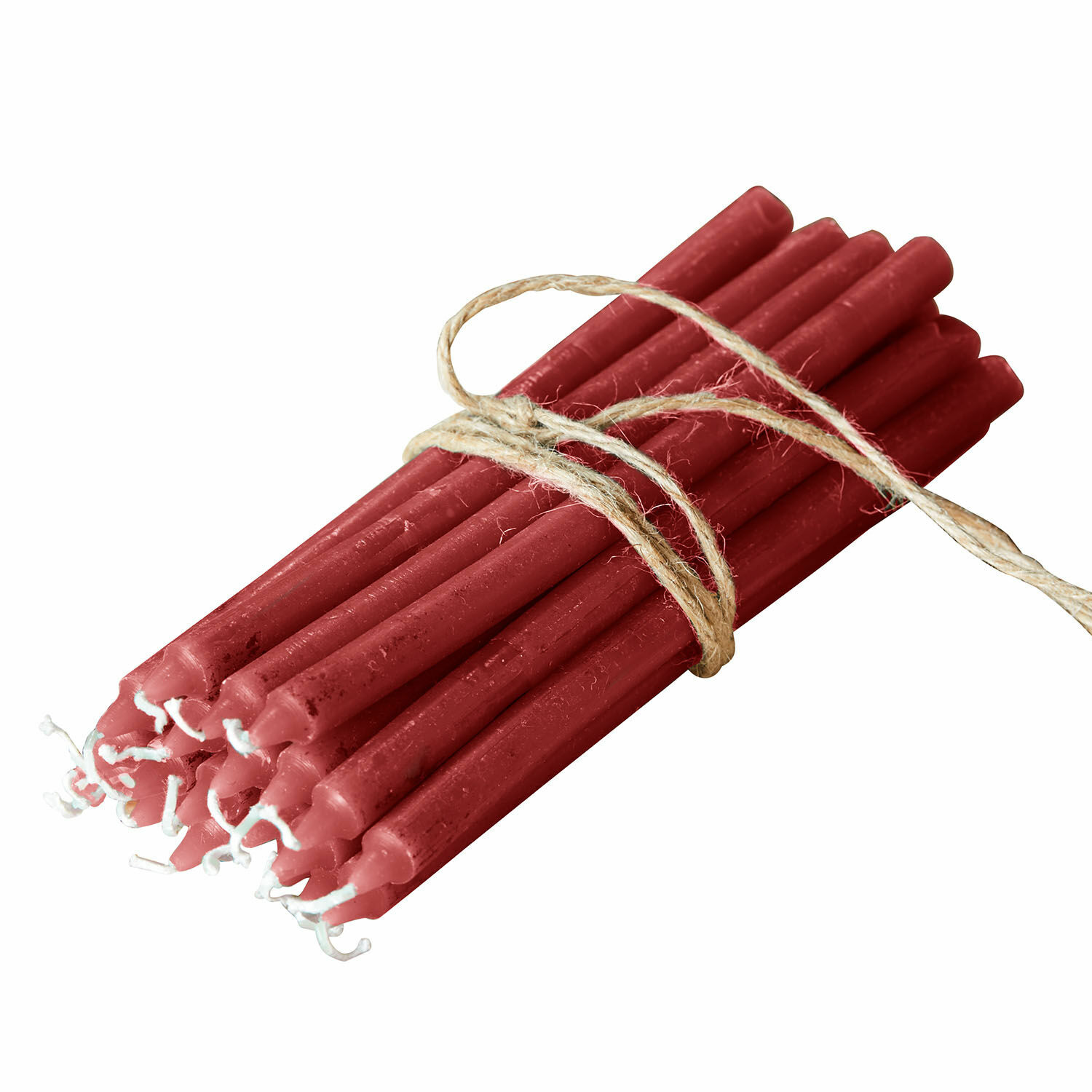 Set di 20 candele rosse in cera legate con corda, decorazione e illuminazione d'interni