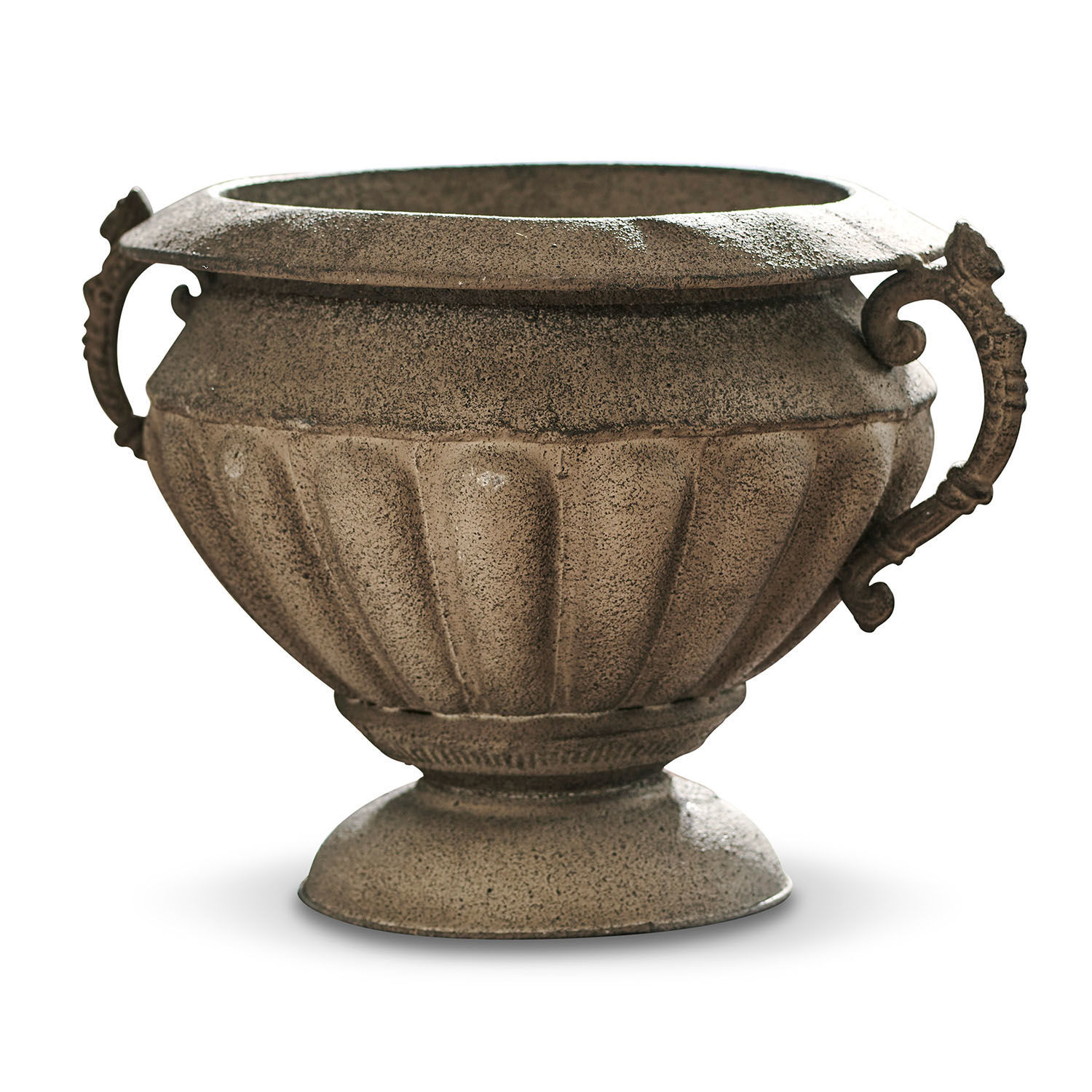 Anfora Acheville Vaso decorativo in cemento grigio con manici, ideale per giardino e decorazione