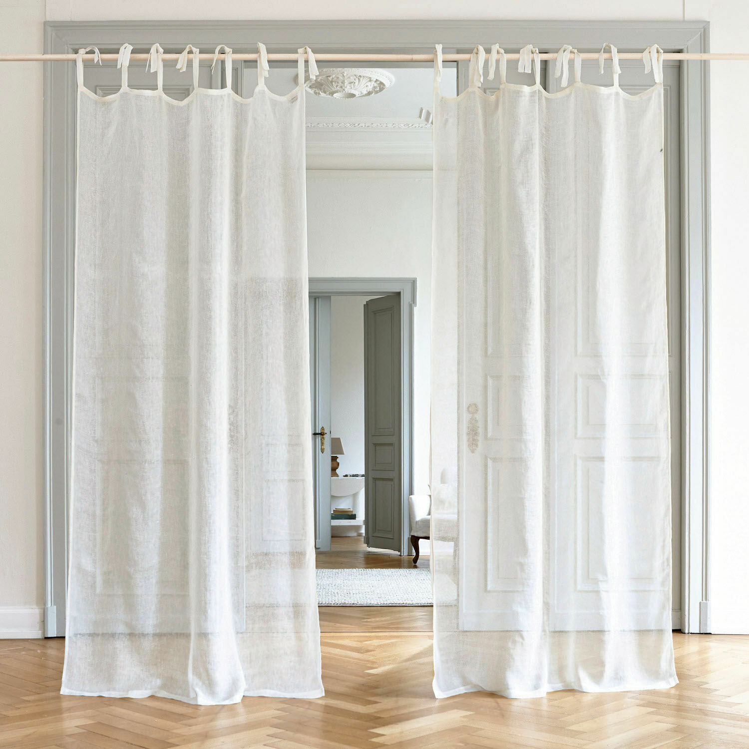Tenda Bisbee Tende bianche trasparenti in tessuto leggero per decorazione e privacy interna
