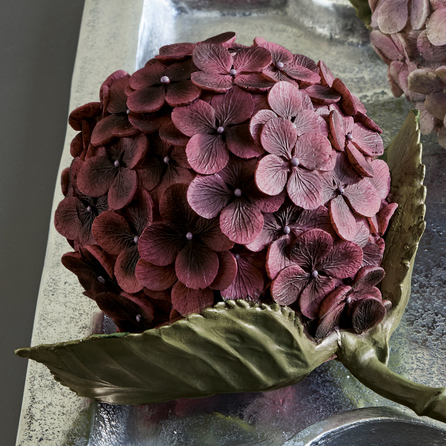 Coppia di fiori decorativi Hortensie