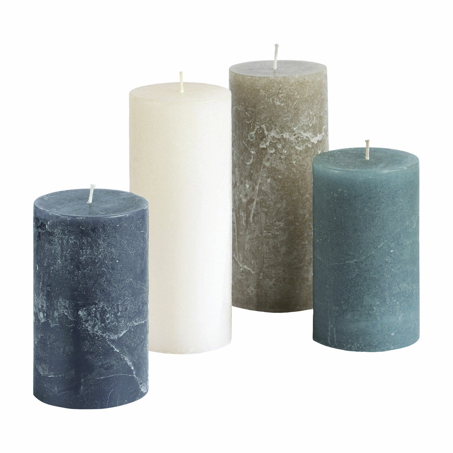 Set di 4 candele Berekua Set di quattro candele di cera in vari colori per decorazione e relax