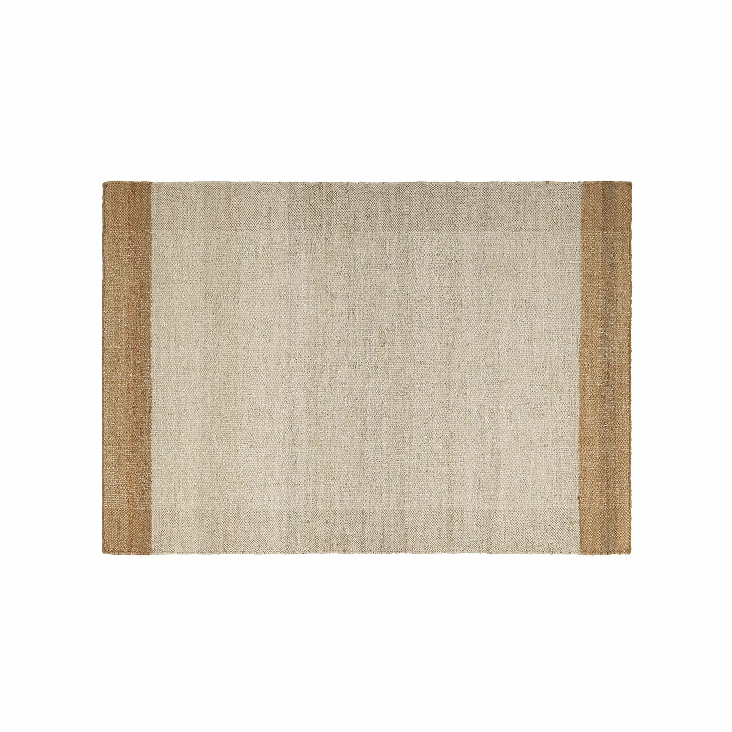 Tappeto Estelune Tappeto rettangolare in juta naturale beige con bande marroni ai lati, stile rustico