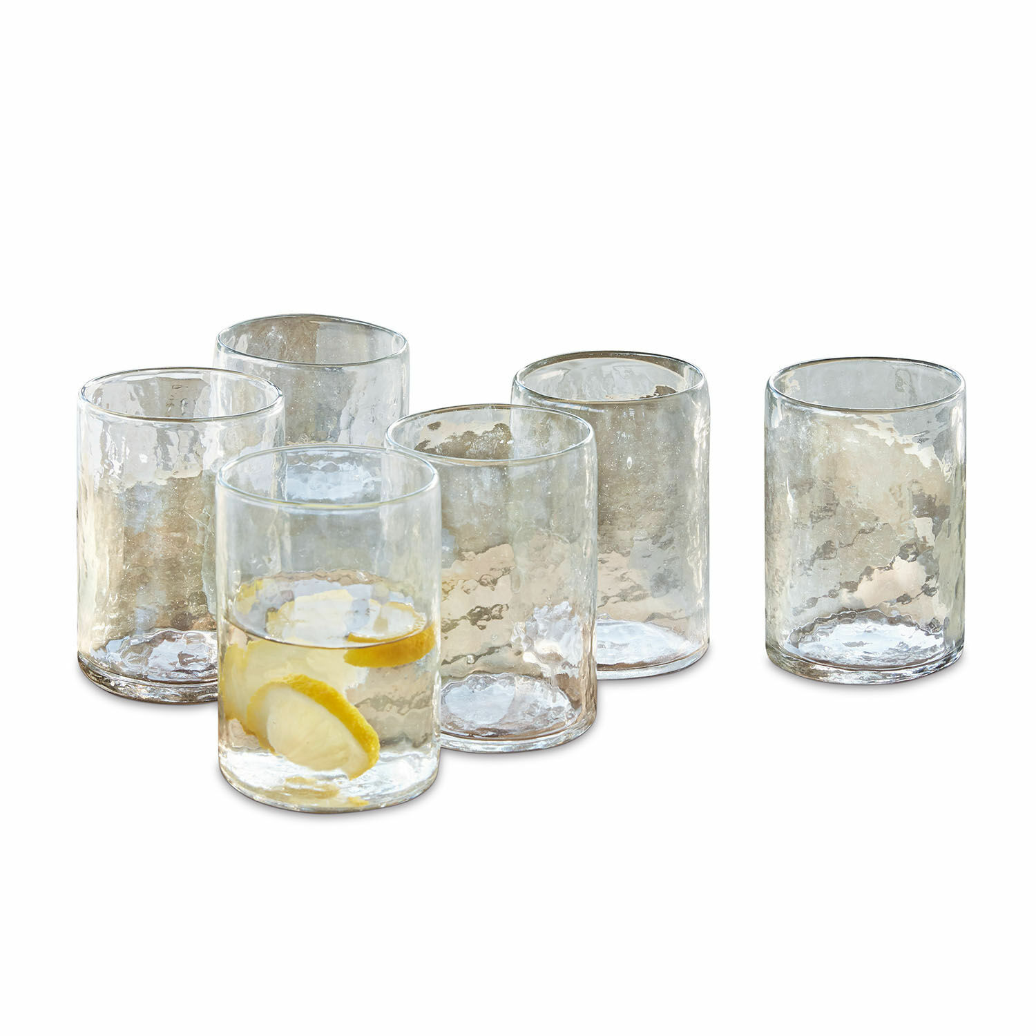 Set di 6 bicchieri Clarksville Set di sei bicchieri trasparenti in vetro strutturato, ideali per bevande.