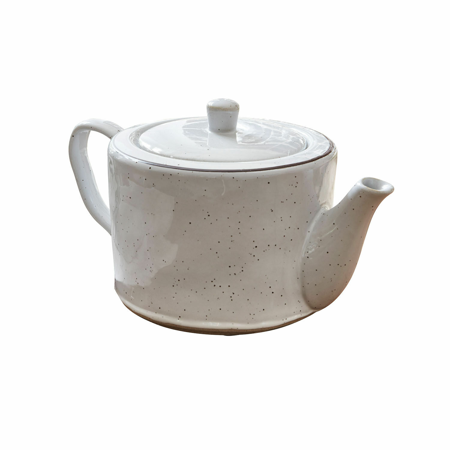 Teiera Biarré Teiera in ceramica bianca con coperchio e macchie nere, design classico per tè