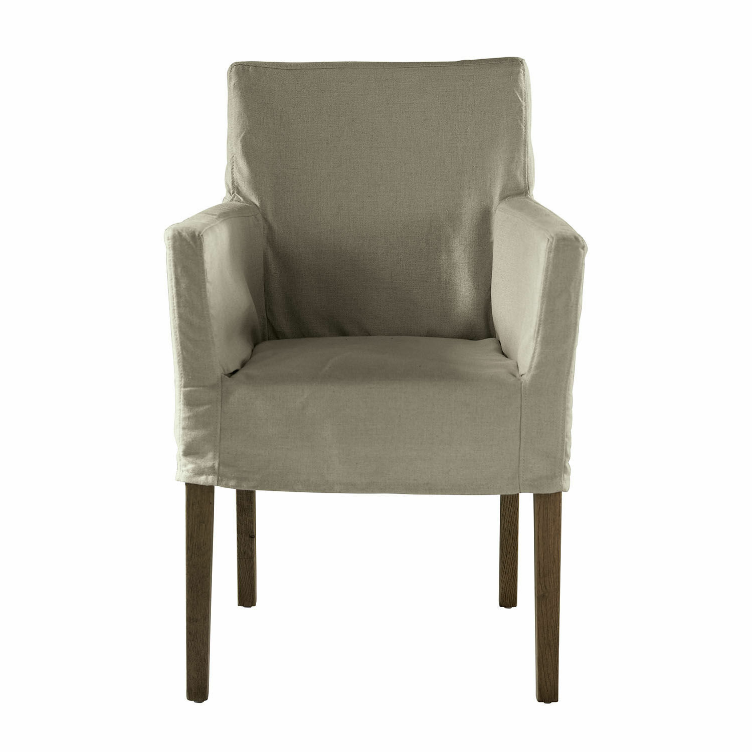 beige/marrone Poltrona Longhill beige in tessuto con gambe in legno marrone, comodo arredo per soggiorno