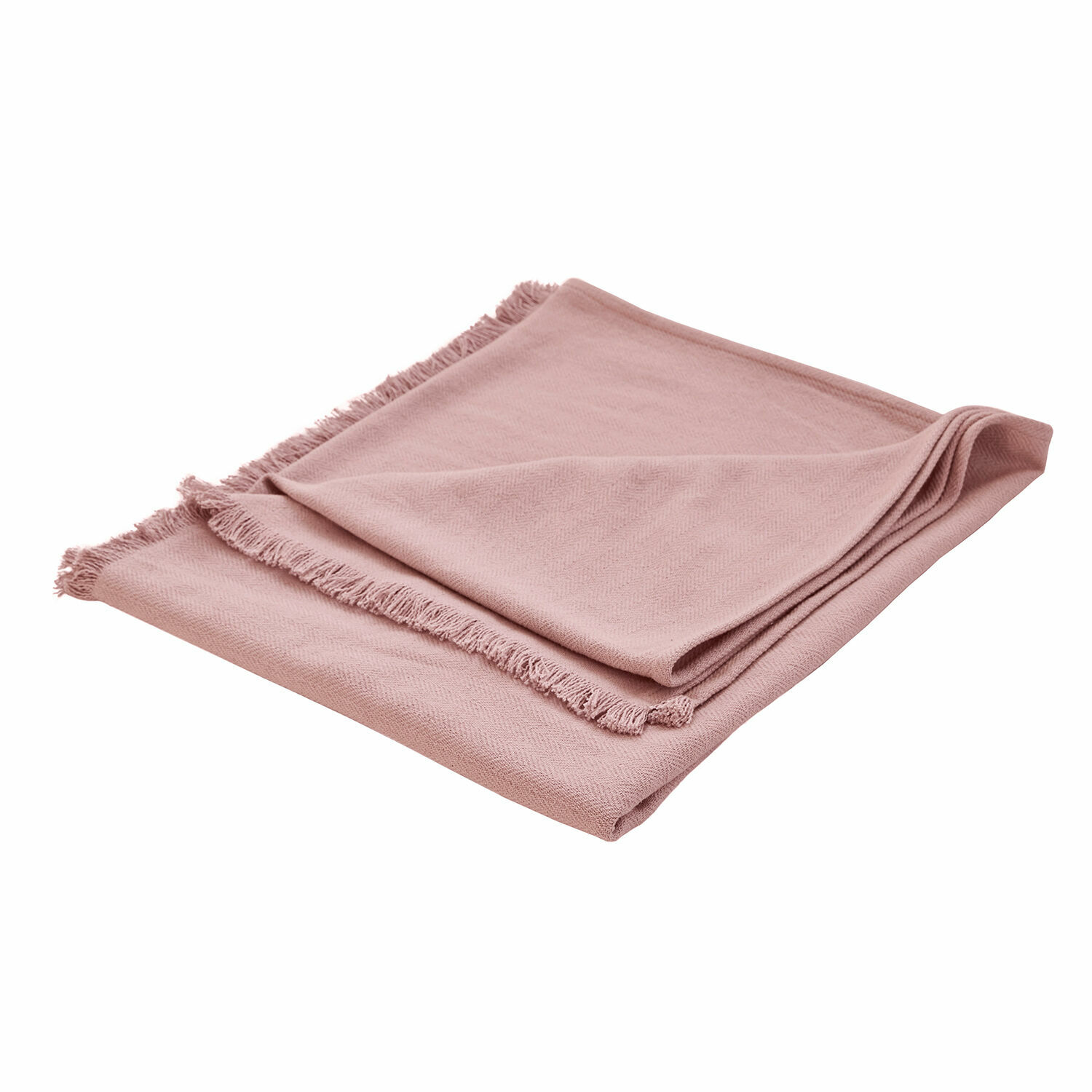 Coperta Herepian Coperta rosa in tessuto morbido con frange, ideale per decorare e per il comfort domestico