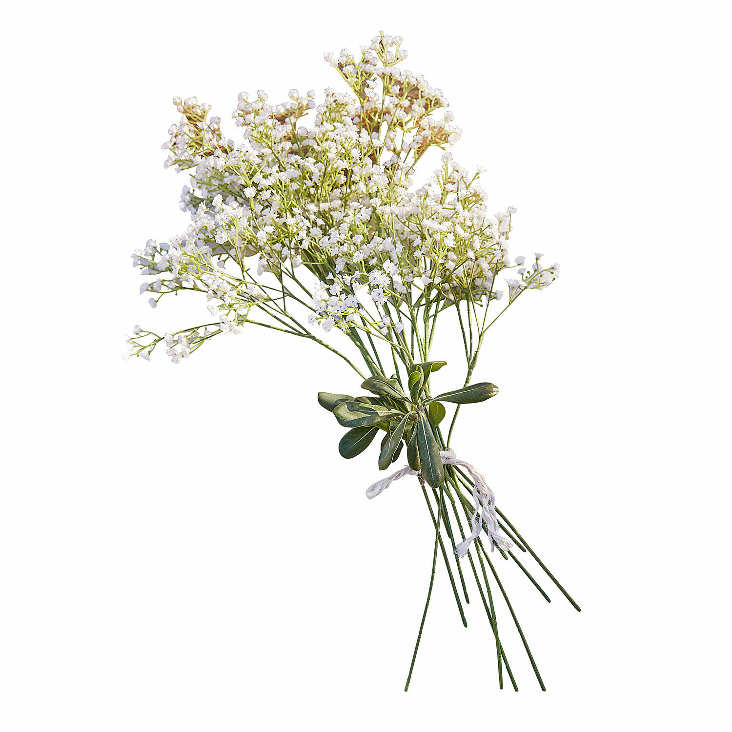 Mazzo di fiori decorativo Lorraine Mazetto di fiori bianchi decorativi con foglie verdi e steli lunghi per decorazione d'interni