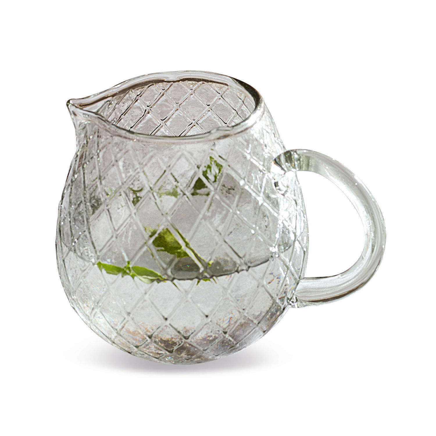 Caraffa Corrofin Brocca in vetro trasparente con motivo a diamante e manico per servire bevande