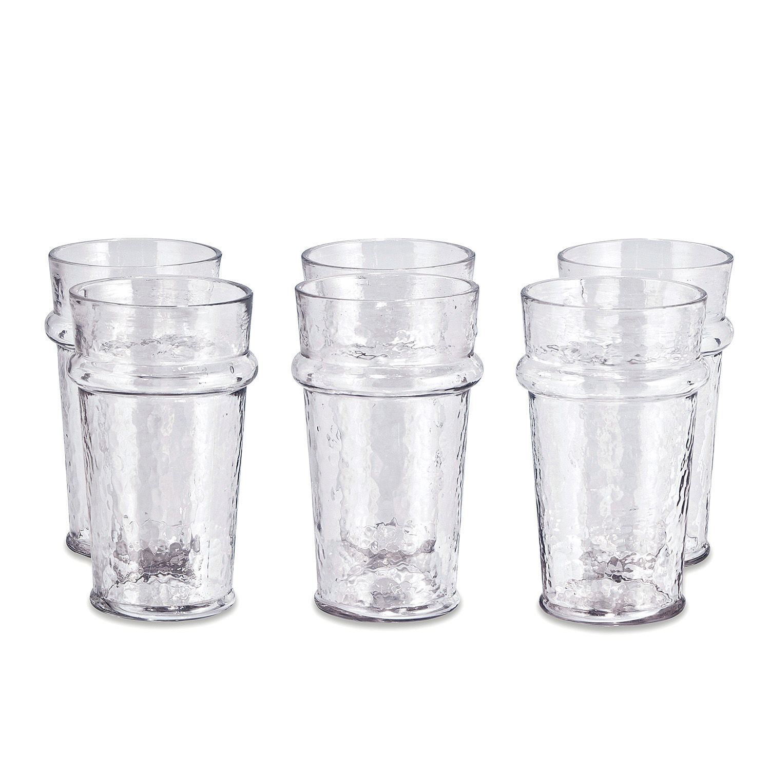 Set di 6 bicchieri Avrilla Set di sei bicchieri trasparenti in vetro strutturato per bevande, design moderno