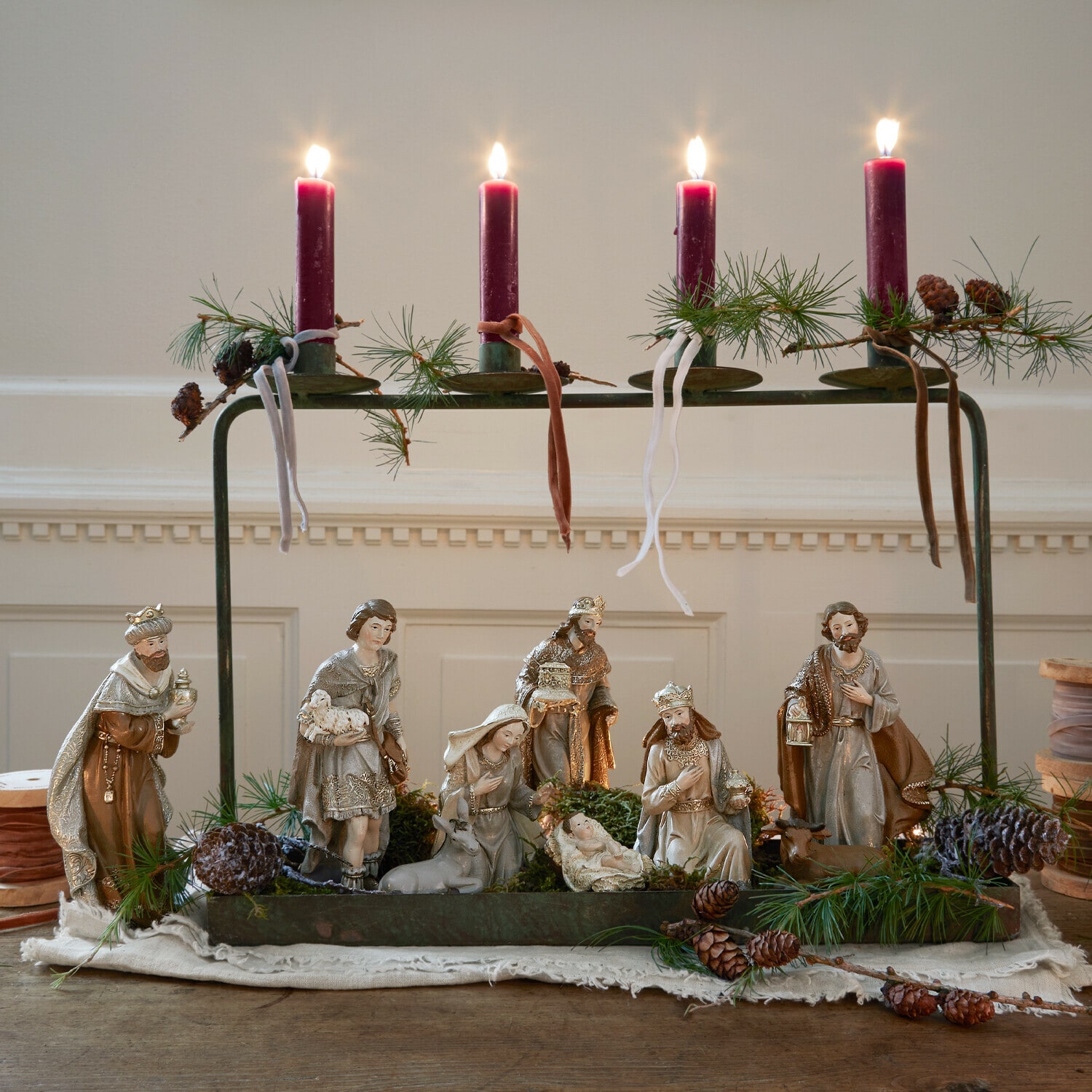 Set di 9 statuine per culla Caprinas