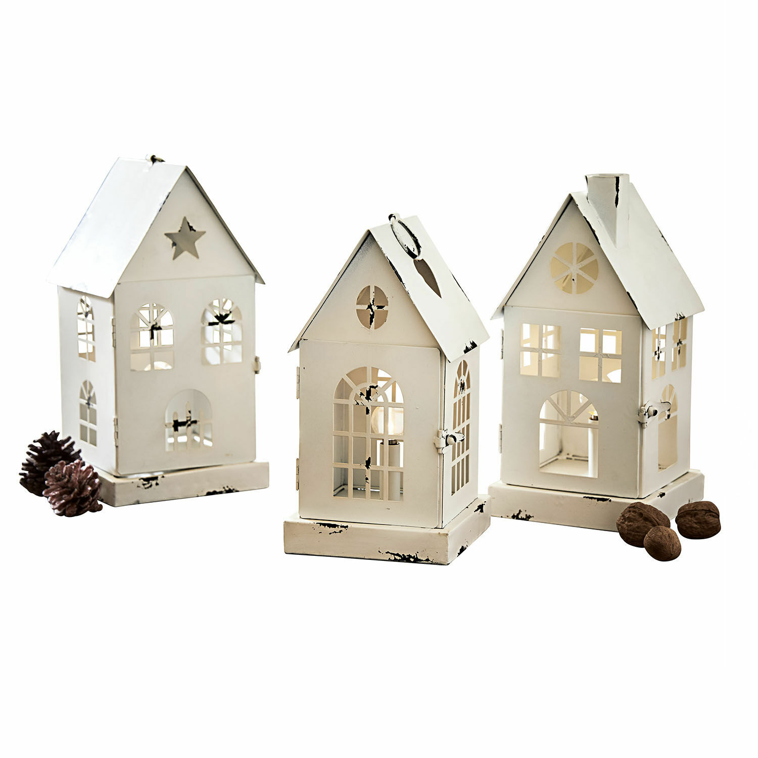 Set di 3 lanterne a LED Village