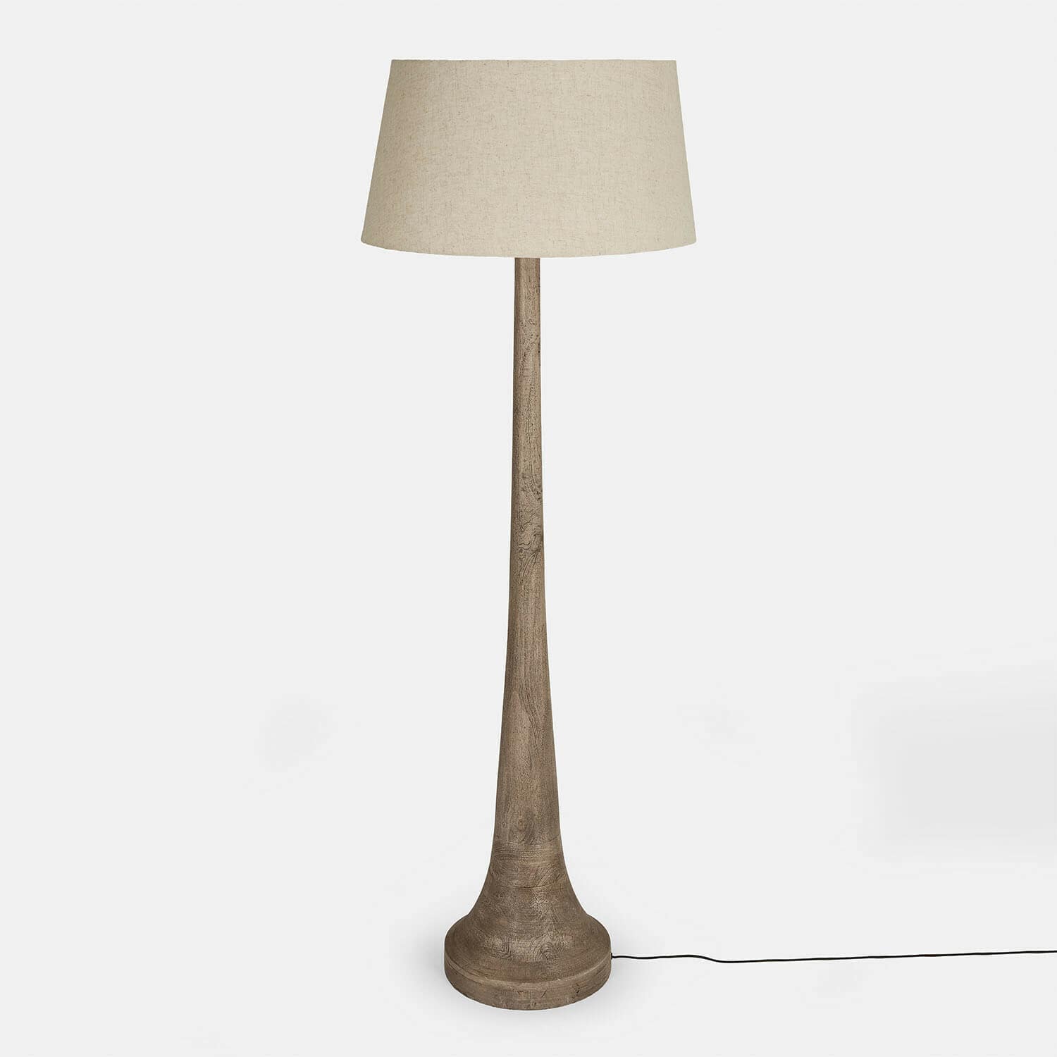 Lampada a stelo Helsfjord Lampada da terra con base in legno e paralume beige, design moderno per illuminazione interna