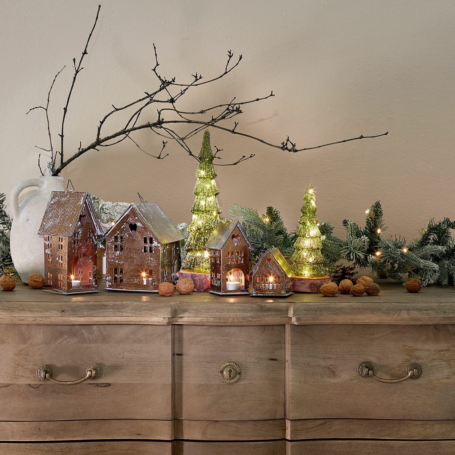Coppia di alberi di Natale a LED Merrton