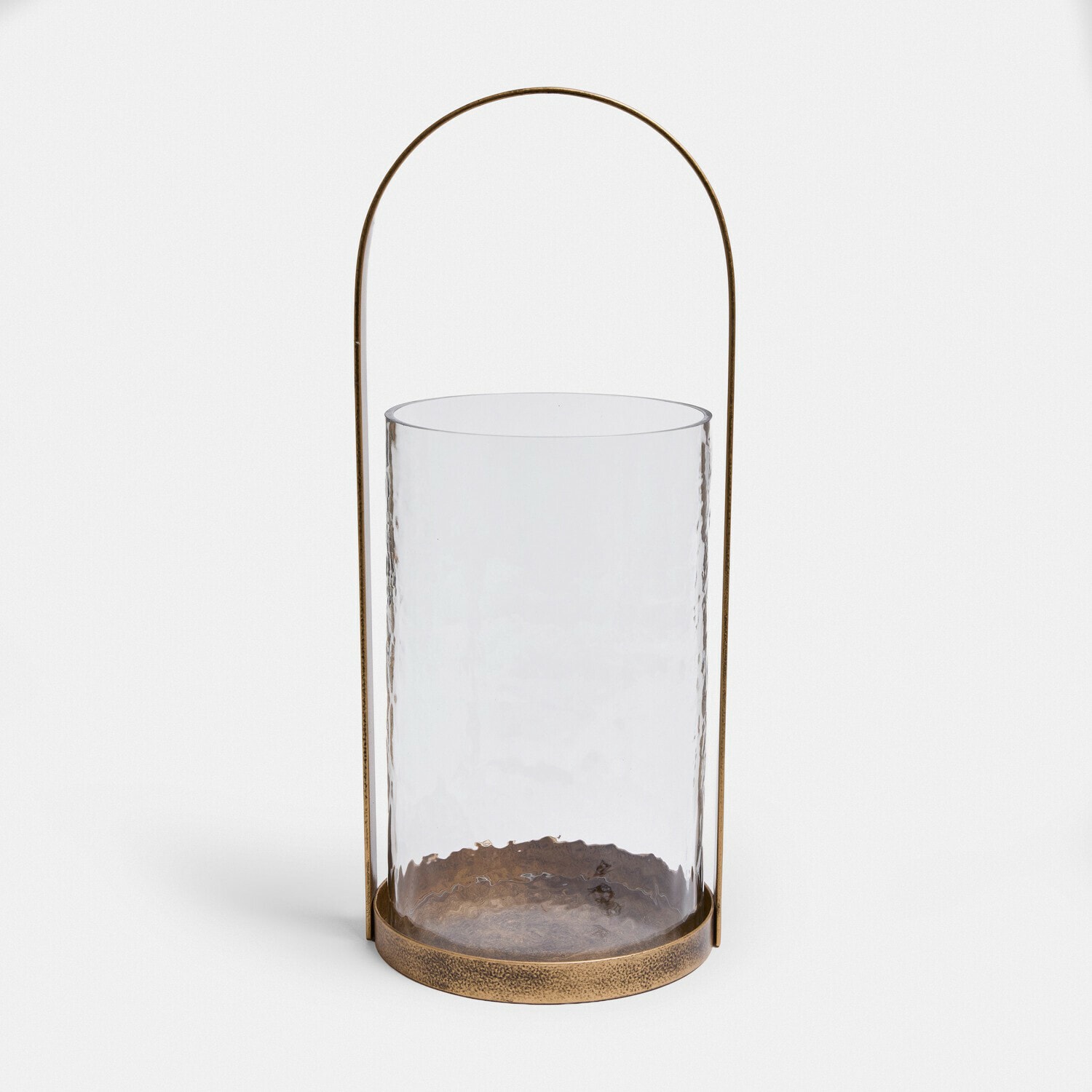 Portalumino Omirah Lanterna in vetro trasparente con struttura in metallo ottone stile vintage elegante