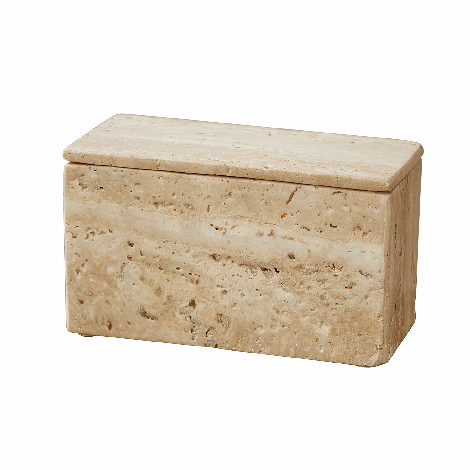 Scatola Tavone Scatola rettangolare in travertino beige con coperchio, pietra naturale per conservazione
