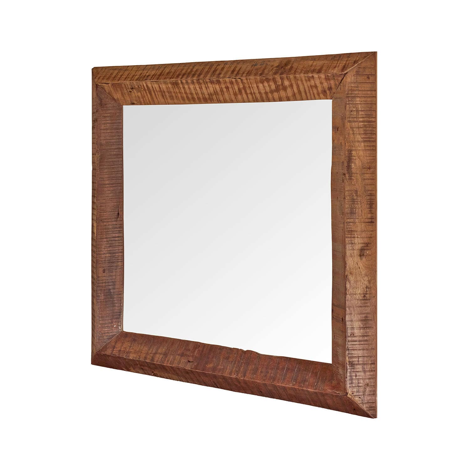 Specchio Tourcelles Specchio quadrato con cornice in legno scuro dallo stile rustico per decorazione d'interni