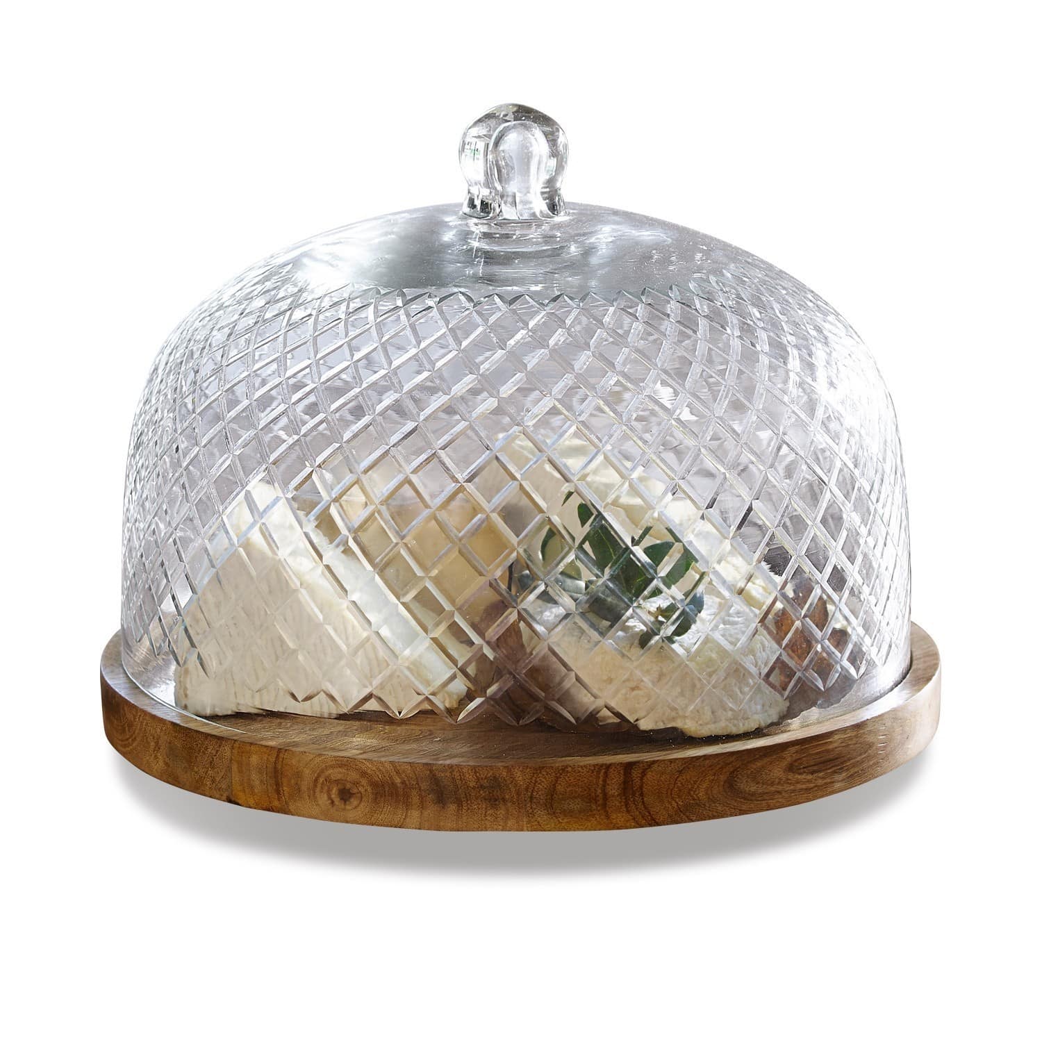 Campana in vetro con piatto Joella