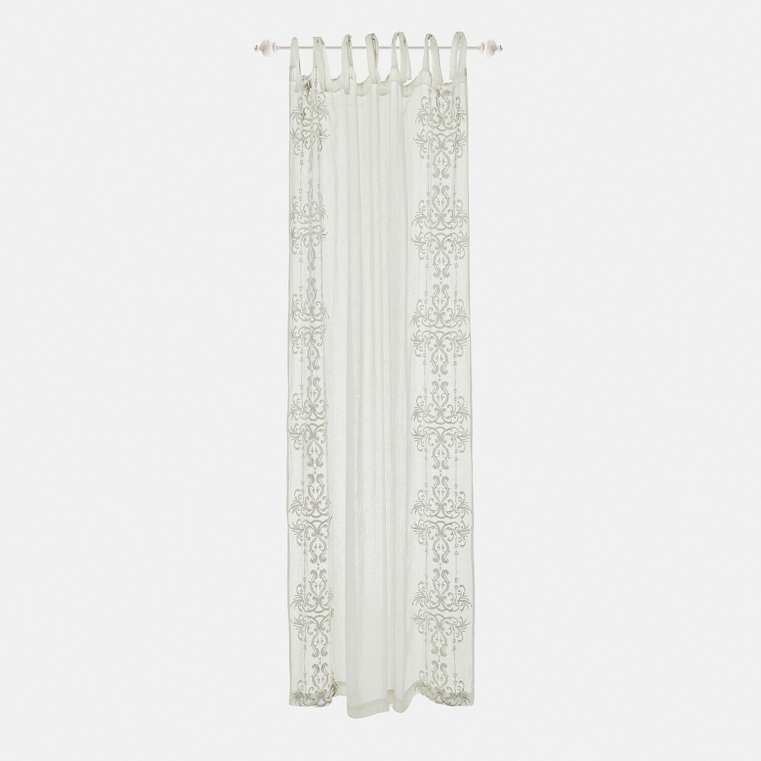 bianco Tenda bianca Damienie con motivo delicato, tessuto leggero, decorazione elegante per finestre