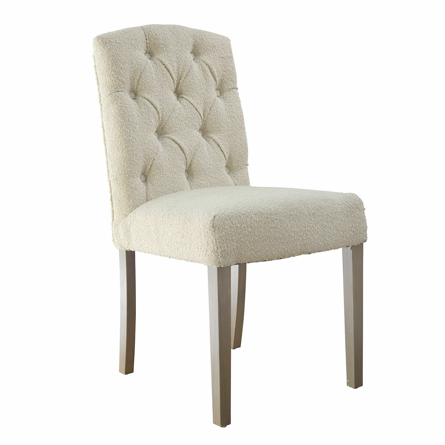crema Sedia Fulden crema con schienale imbottito e gambe in legno per un comfort elegante