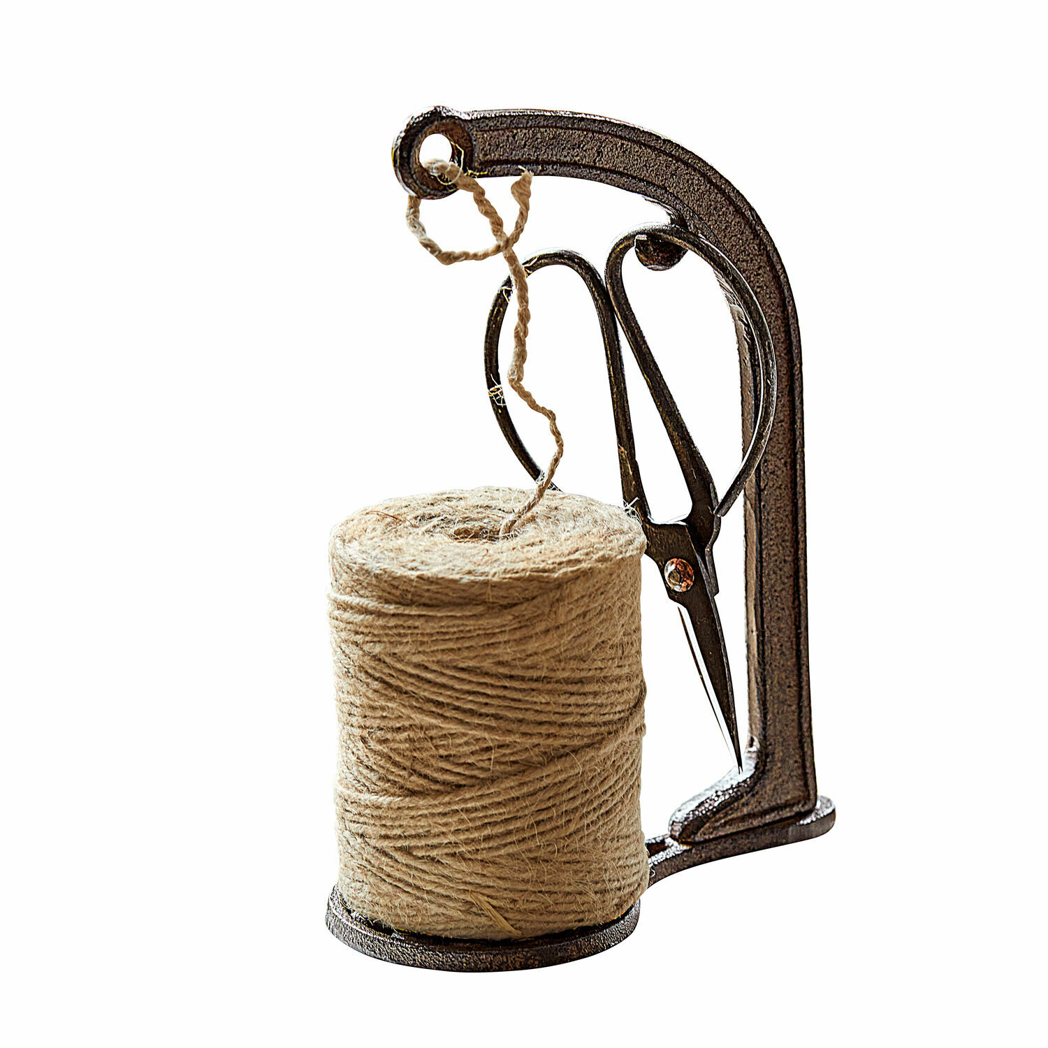 Portaspago con forbice Preston Supporto in metallo con spago beige naturale e forbici, accessorio pratico per casa e giardino