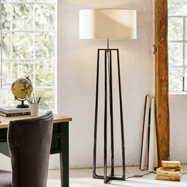 Lampada a stelo Dofar nero/crema