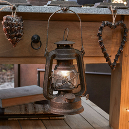 Lanterna a LED Oxcroft marrone antico