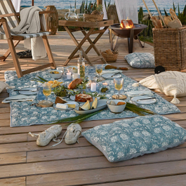 Coperta da picnic Faverney blu/bianco
