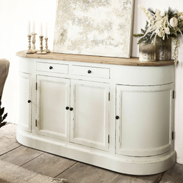 Credenza Louisiana bianco antico/marrone