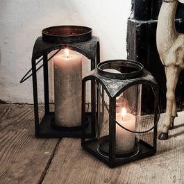 Coppia di lanterne Shadow nero antico