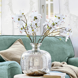 Set di 3 fiori decorativi Chase bianco/marrone