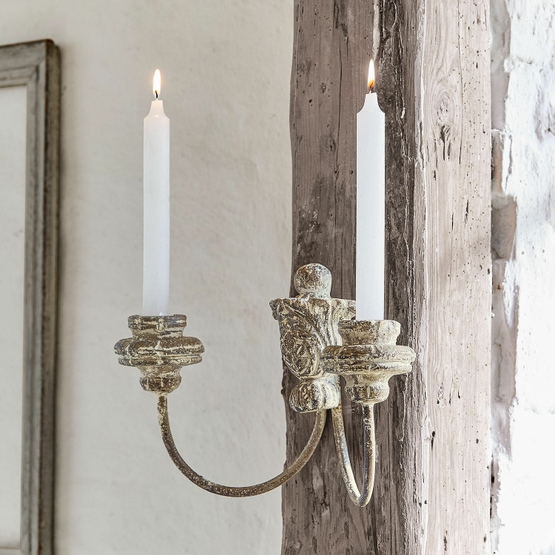 Portacandele Da Parete OFILLES A Forma Di Gatto - Metallico Nero, Per Candele A Pilastro O LED