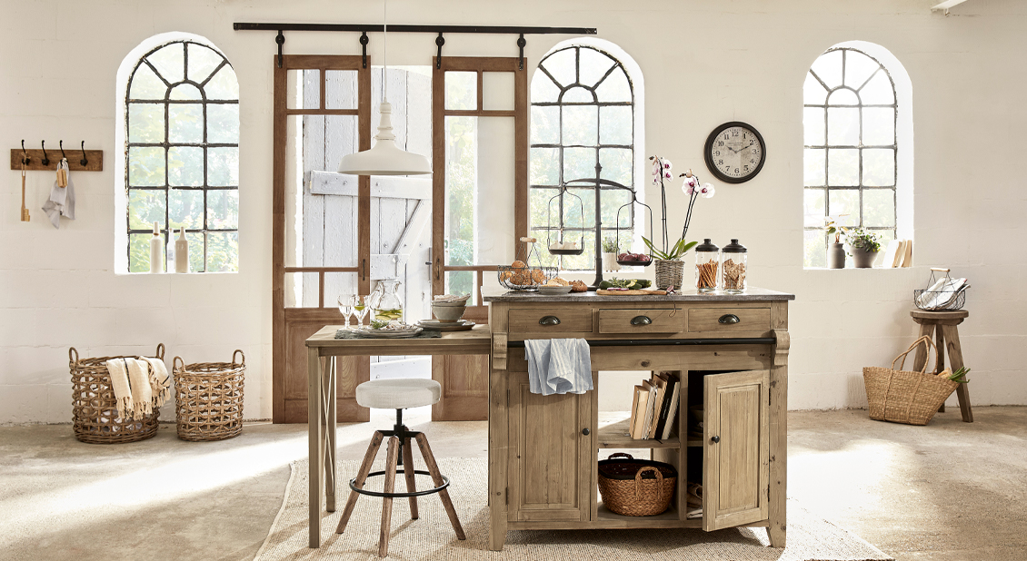 Stile country per la cucina loft